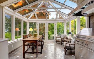 sunroom with dining area